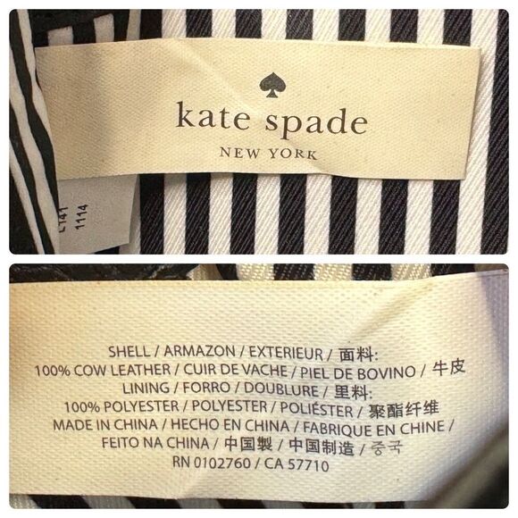 Vtg KATE SPADE New York Black Genuine Pebbled Leather Zip Around Wallet Clutch - Picture 12 of 12